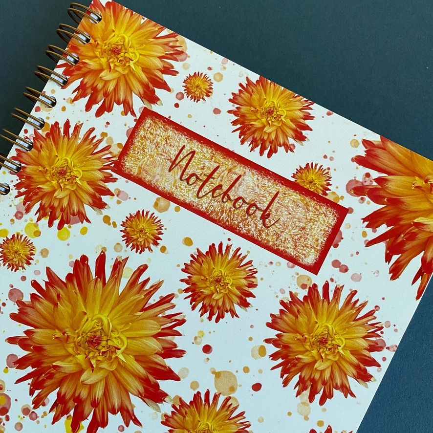 Thumbnail: Two floral notebooks, Lily and Dhalia notebooks, two A5 notebooks