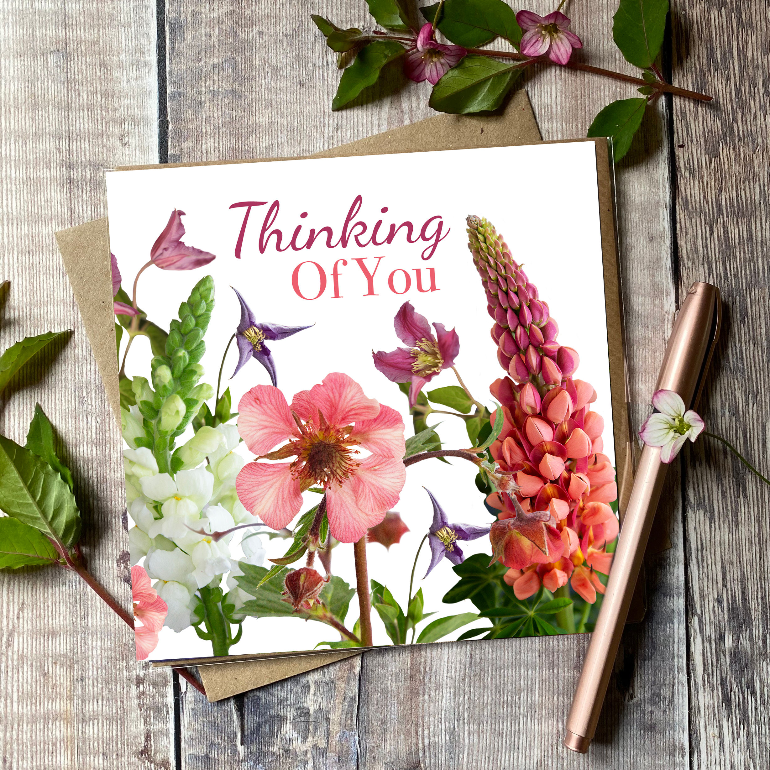 Flower card - Floral card for friend - thinking of you