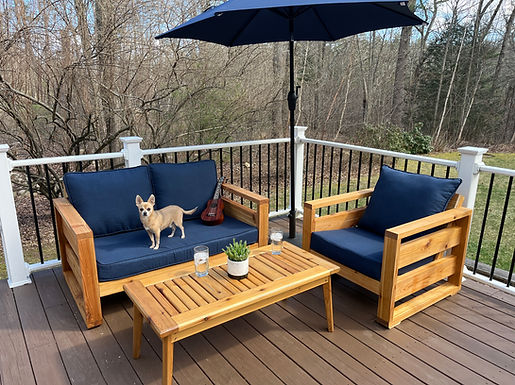 The Ethel Conversation Set with a chihuahua
