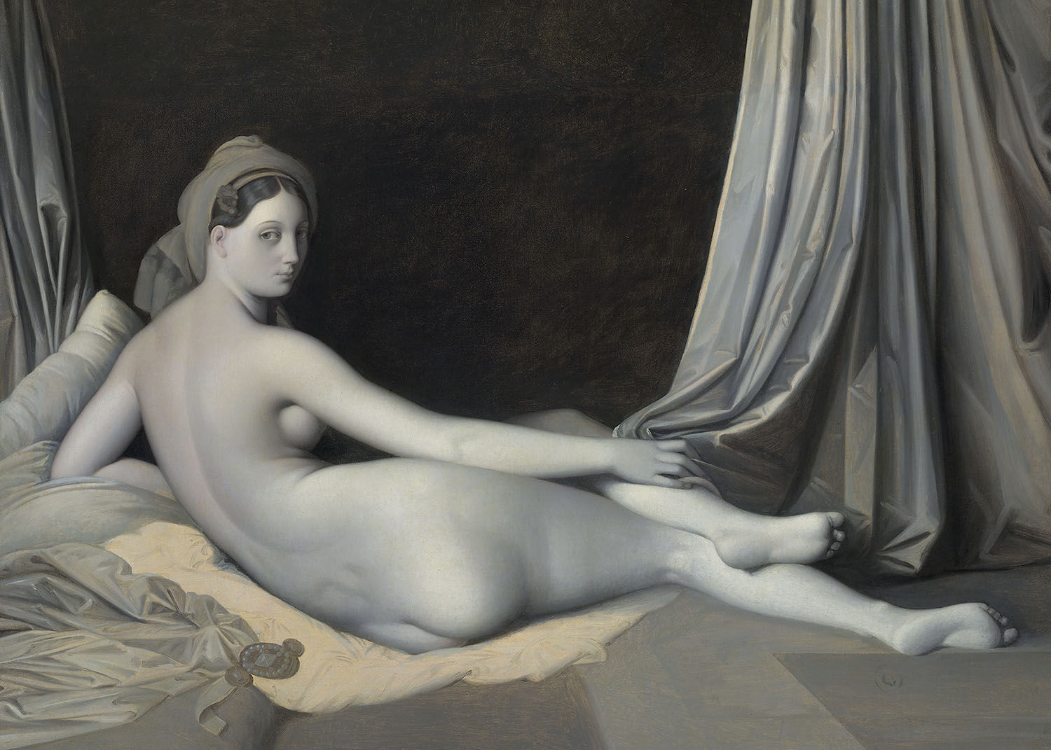 M100-097 Odalisque in Grisaille by Jean Auguste Dominique Ingres
