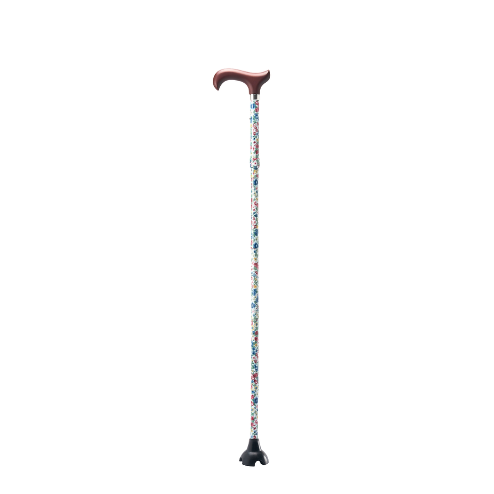 Thumbnail: Merry Sticks Vibrant Folding 4-Point Rubber Base Cane Spring Symphony
