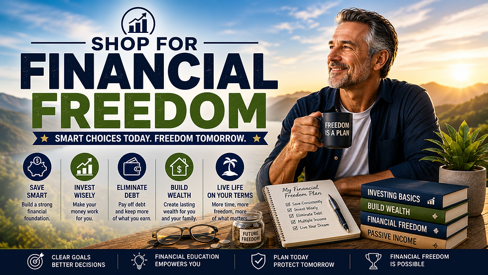 Shop for Financial Freedom with smart choices for the future.