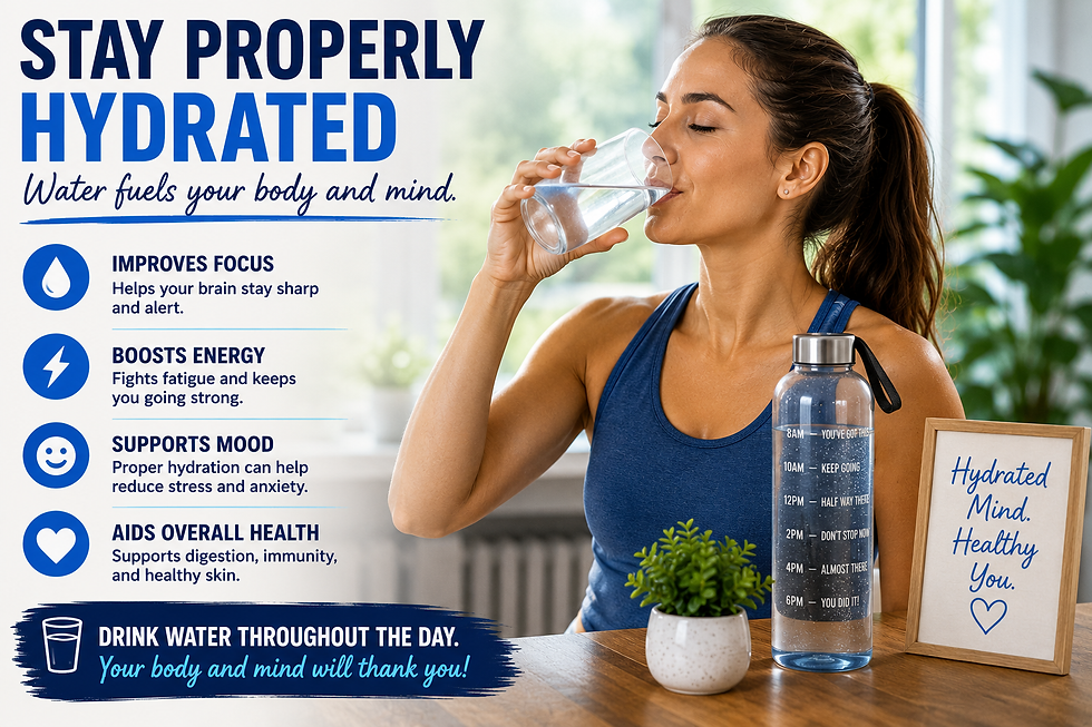 STAY PROPERLY HYDRATED