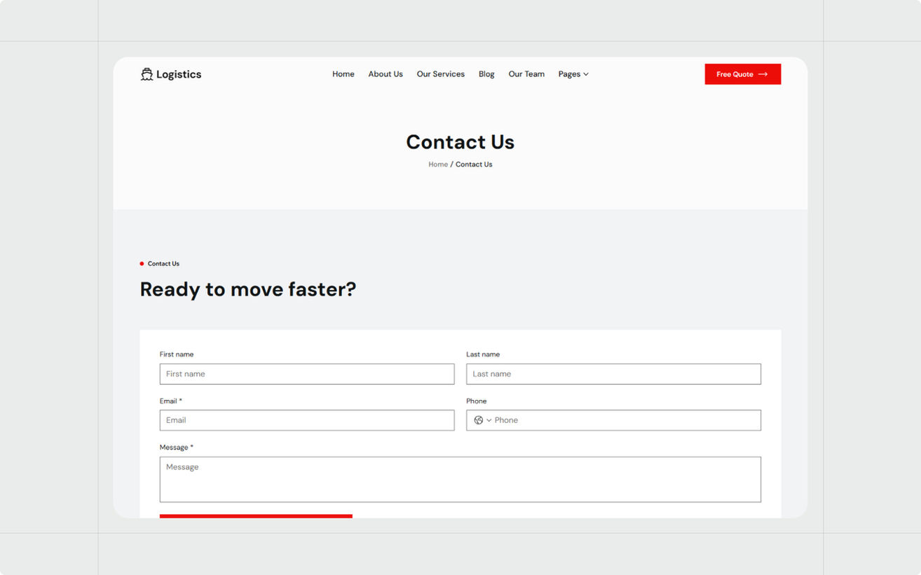 Logistics - Transport Website Template 6