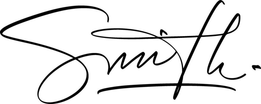 Smith signature in elegant cursive script, black ink on white background.