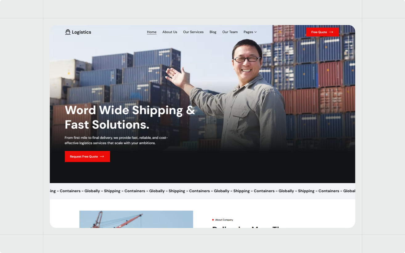 Logistics - Transport Website Template 2