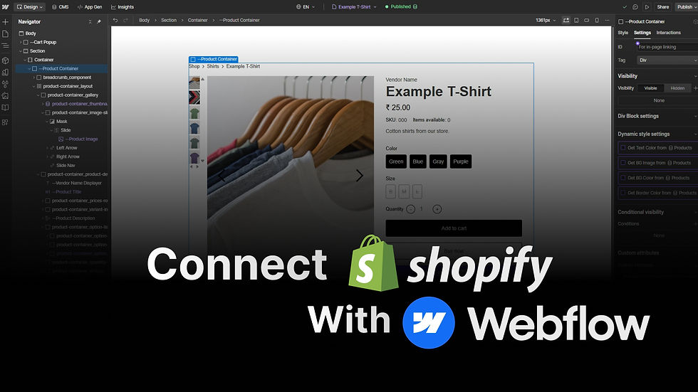 Connect and Build Shopify Store in Webflow Using Shopyflow App