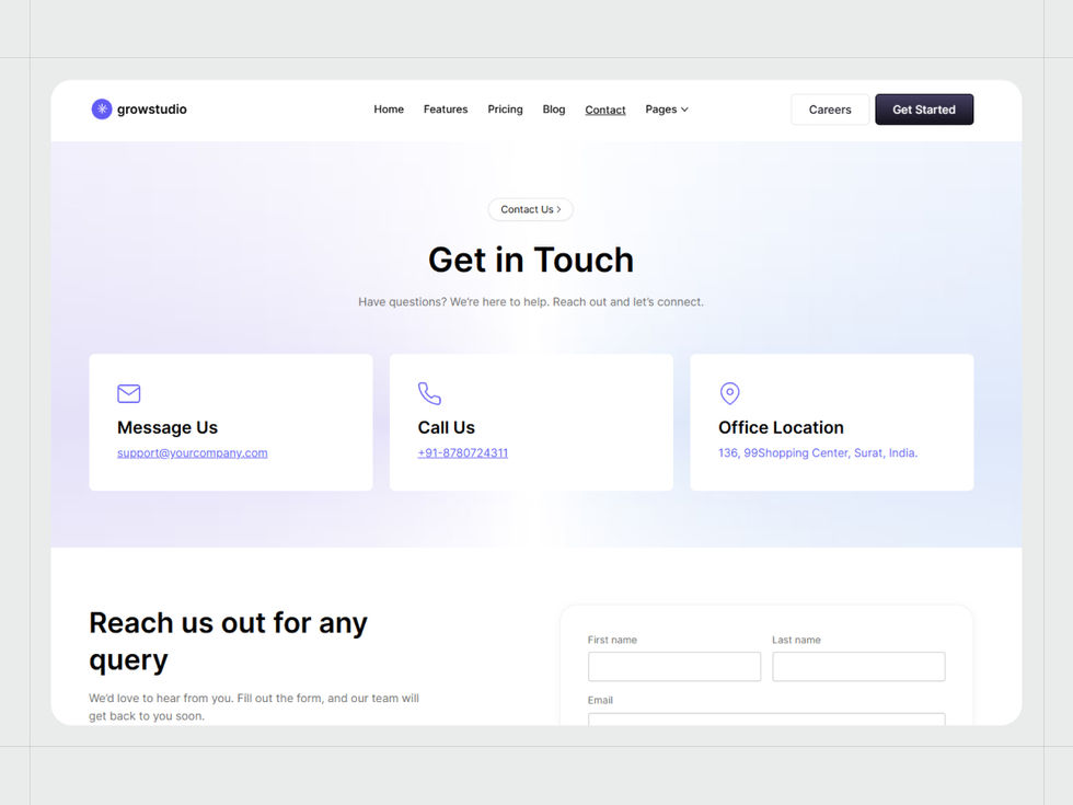 Grow Studio - AI & SaaS Startup Website Template 6