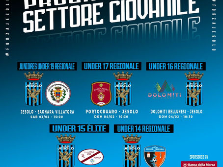 GIOVANILI: TUTTE LE GARE IN PROGRAMMA