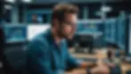 Eye-level view of a software developer working on customized solutions