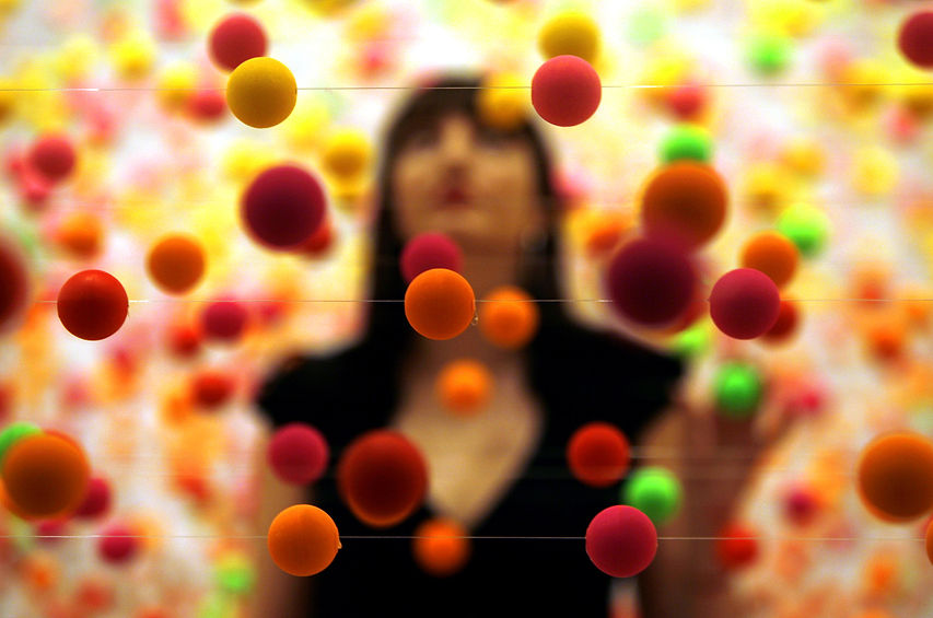 Woman Standing in art display
