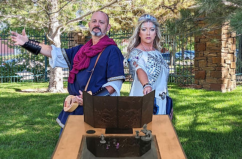 Kendra the dragon in human form and her steadfast hero