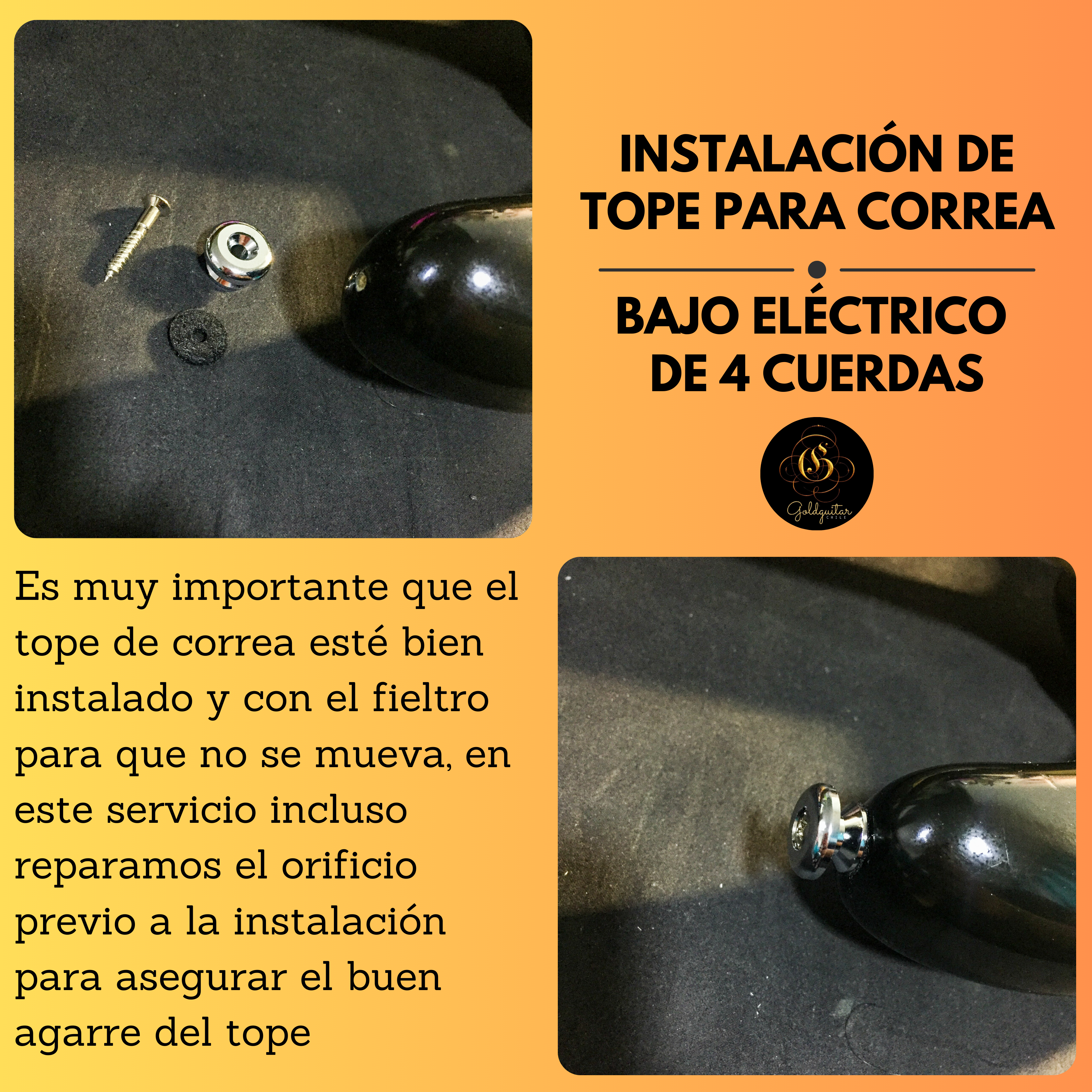 Instalación de tope para correa - Bajo