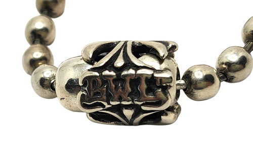 BWL Bill Wall Leather Sterling Ball Chain Necklace w/ Cross Basket