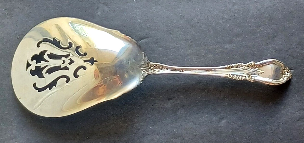 Thumbnail: Sir Christopher by Wallace Sterling Silver Solid Bon Bon Spoon w/ Pierced Bowl