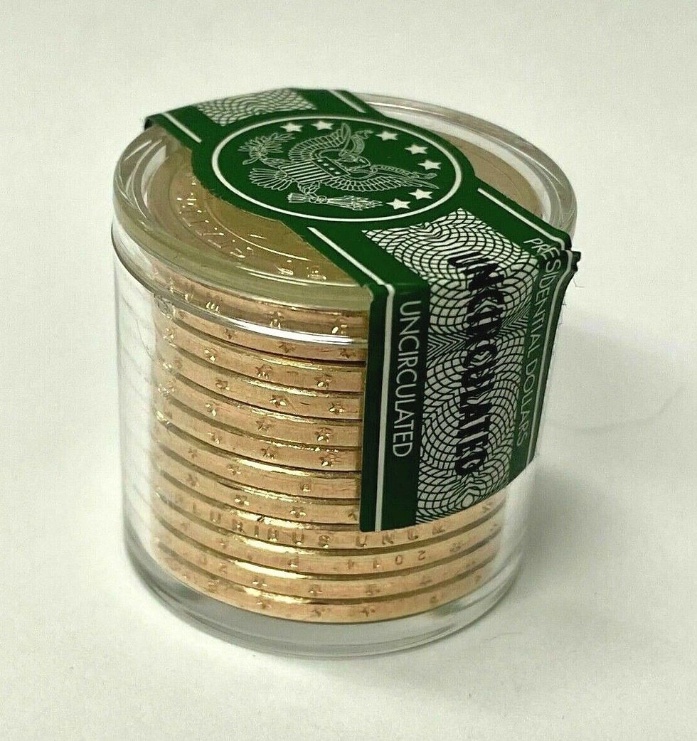 Thumbnail: Danbury Mint John Quincy Adams Presidential Dollar Coin Roll of 12 Uncirculated