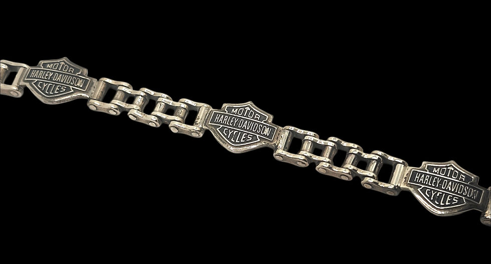 Thumbnail: Harley Davidson Sterling Silver Bike Chain Link Bracelet