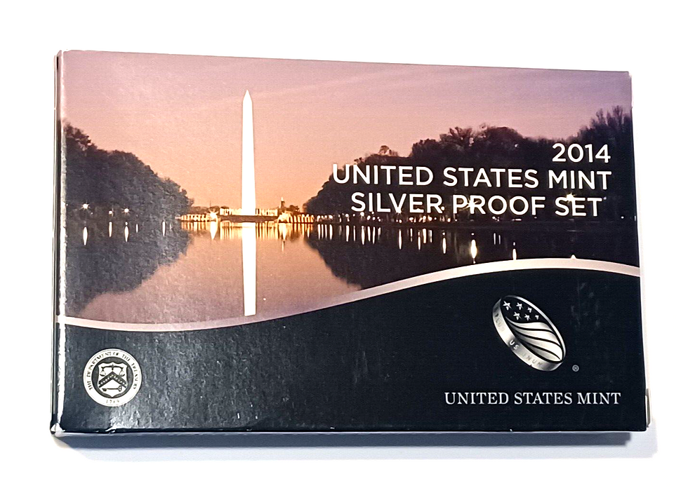 Thumbnail: 2014 S US Mint Silver Proof Set - 14 Coins COA Original Box