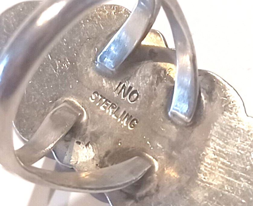 Thumbnail: Native American Black Onyx & Sterling Silver Ring Signed INO