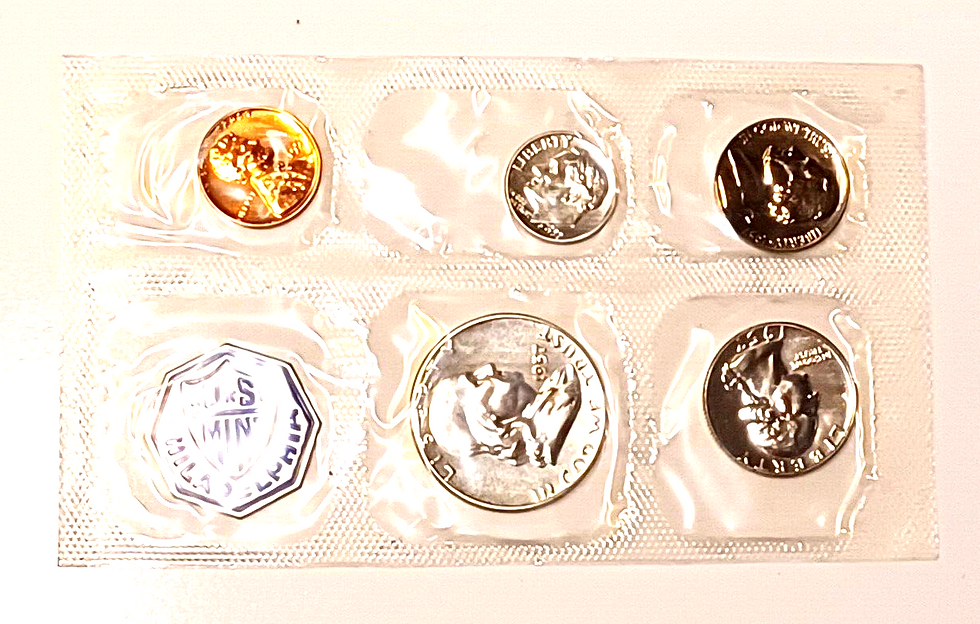 Thumbnail: 1957 U.S. Mint SILVER PROOF Set in Original Envelope