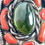 Thumbnail: Lg Native American Green Amber Turq & Coral Sterling Cuff Bracelet Wilford Chee