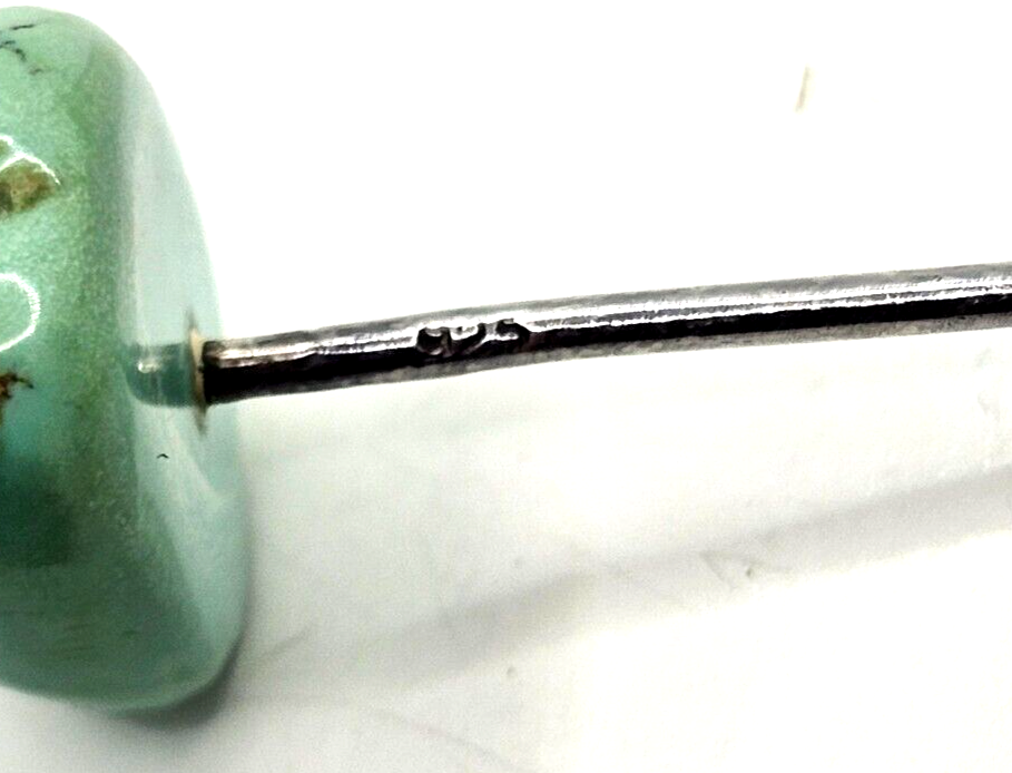 Thumbnail: Large Chunky Turquoise Stone End on Long Sterling Silver Dangle Post Earrings