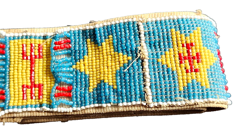 Thumbnail: Antique Native American Indian Late 1800's Beaded Bead Work Belt