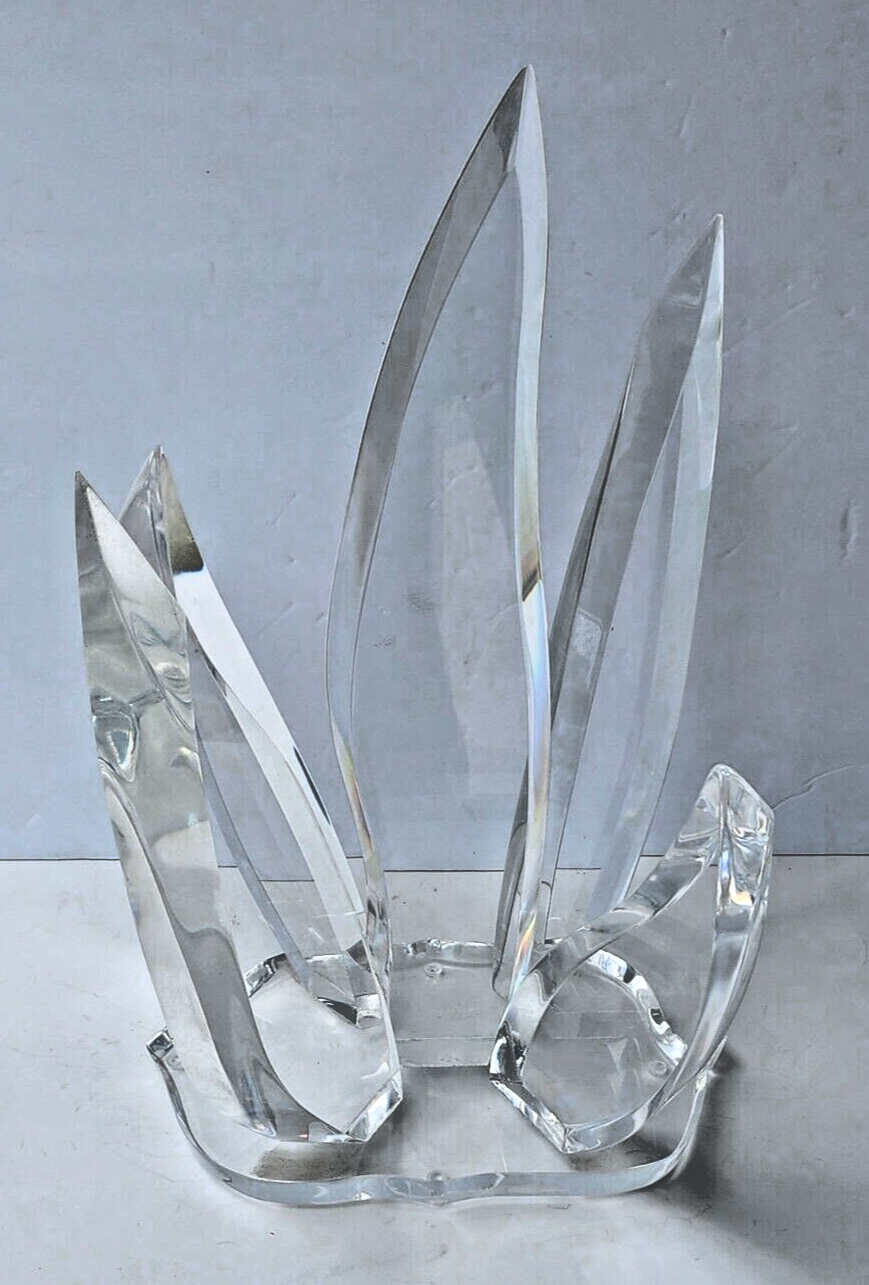 Thumbnail: Large Mid Century Modern Abstract Fire Flames Lucite Sculpture Centerpiece