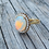 Thumbnail: Natural Fire Opal & Diamond Halo 14K Yellow Gold Ring