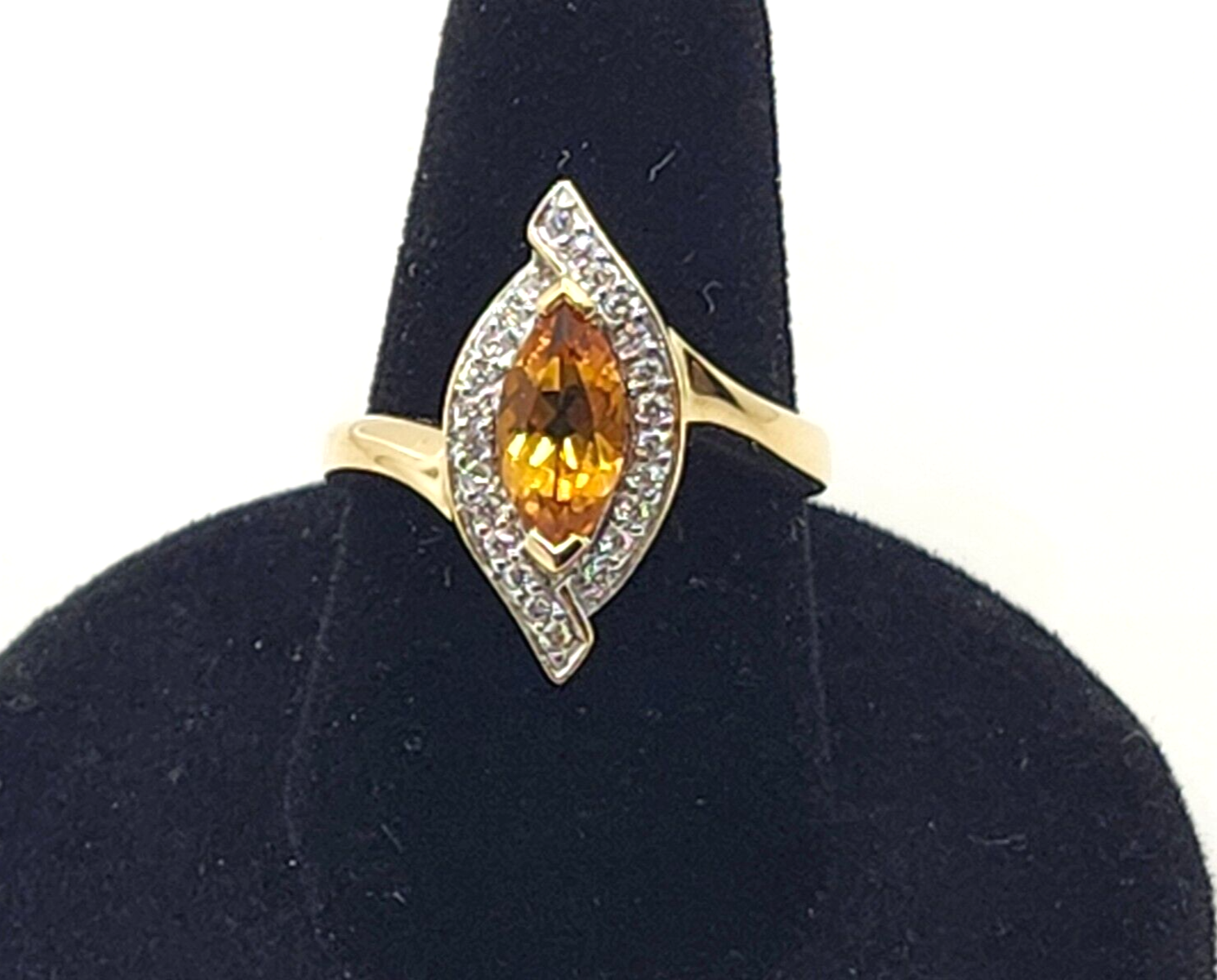 1ct Citrine & Diamond 14k Yellow Gold Ring