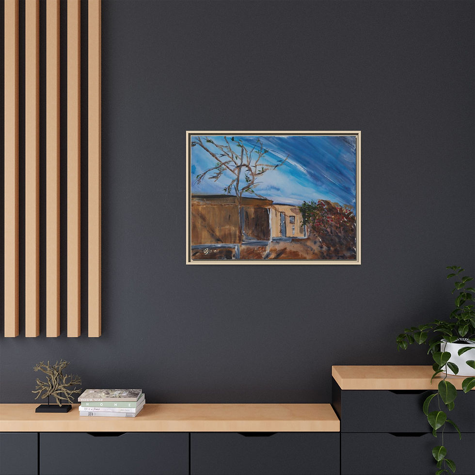Thumbnail: "Roadside House Guiria Venezuela" - Framed Matte Canvas Wall Art
