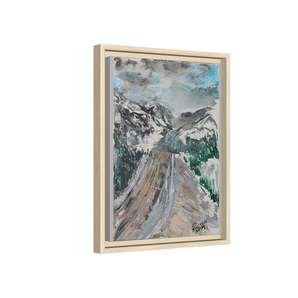Thumbnail: "Moody Summit" - Framed Matte Canvas Wall Art