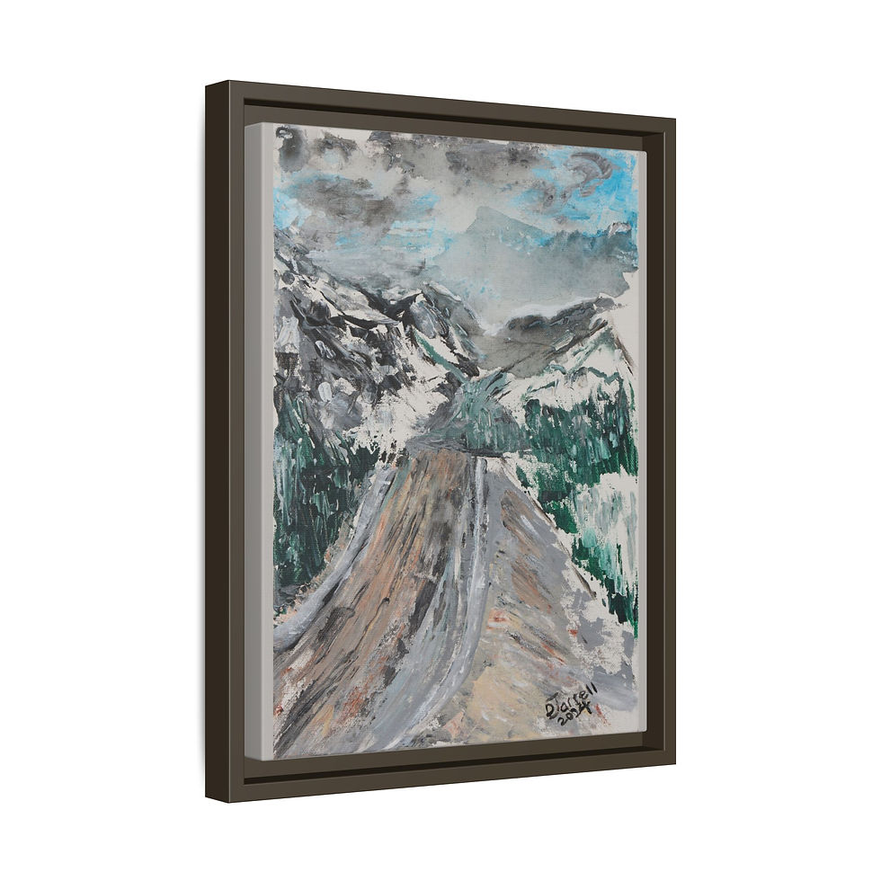 Thumbnail: "Moody Summit" - Framed Matte Canvas Wall Art