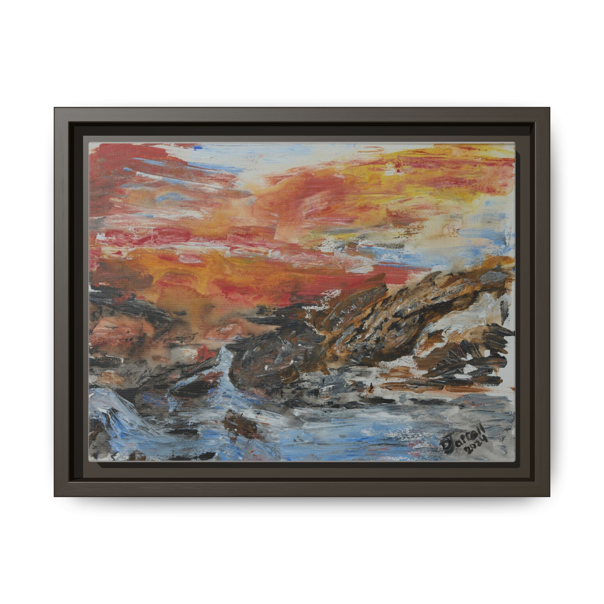 "Freshet" - Framed Matte Canvas Wall Art