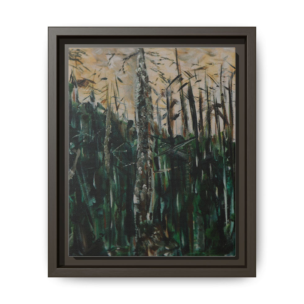 Thumbnail: "Forest Canopy / Birch Trees" - Framed Matte Canvas Wall Art