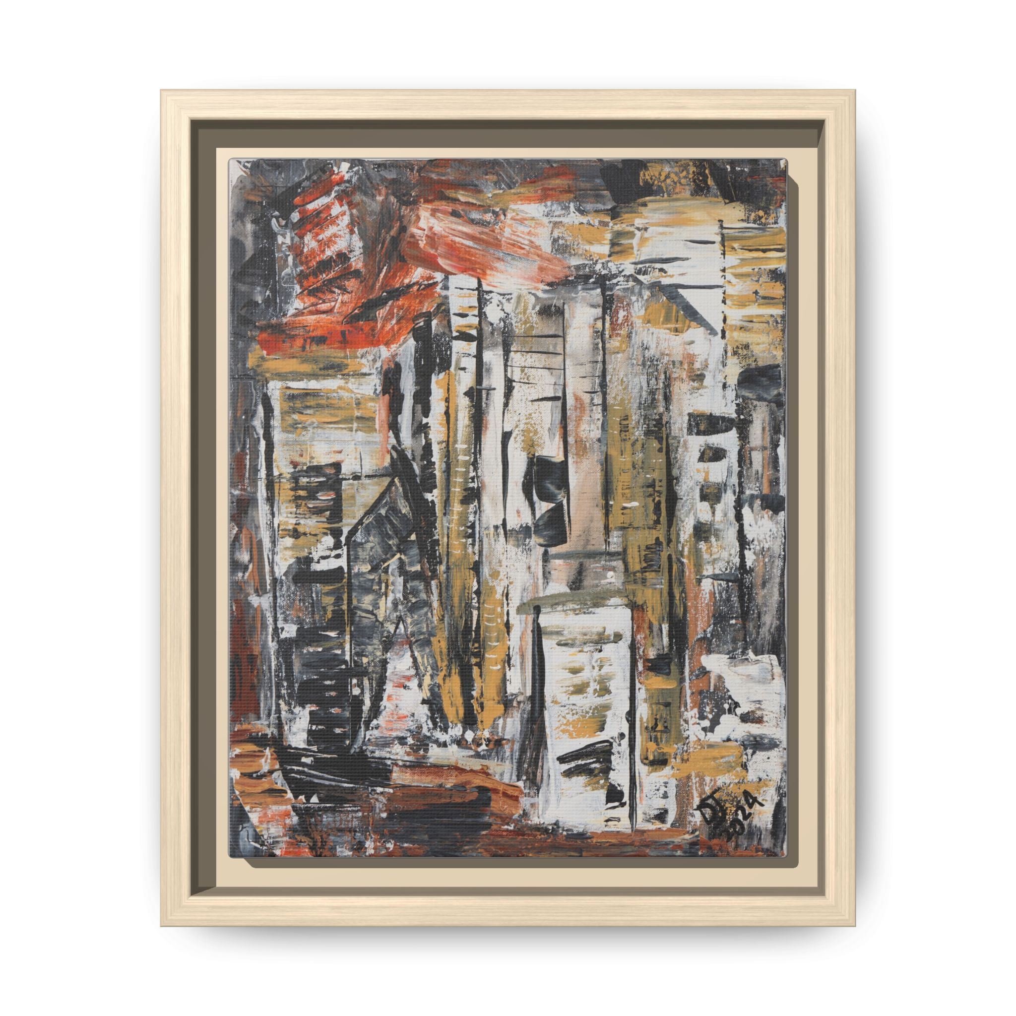 "Urban Veins" - Framed Matte Canvas Wall Art