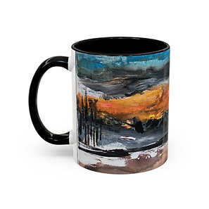 "Mountain sunset" Coffee Mug – Artistic Ceramic Mug (11/15oz)