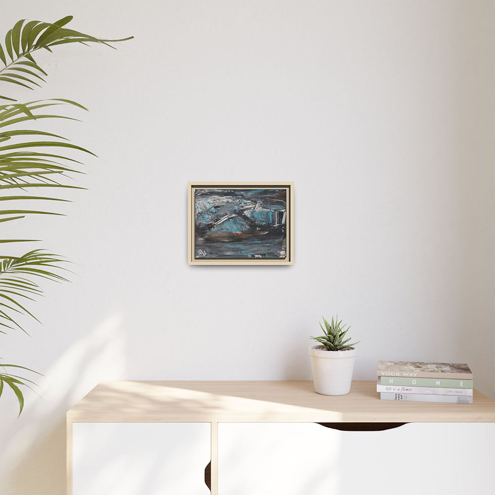 Thumbnail: "Midnight Ice" - Framed Matte Canvas Wall Art