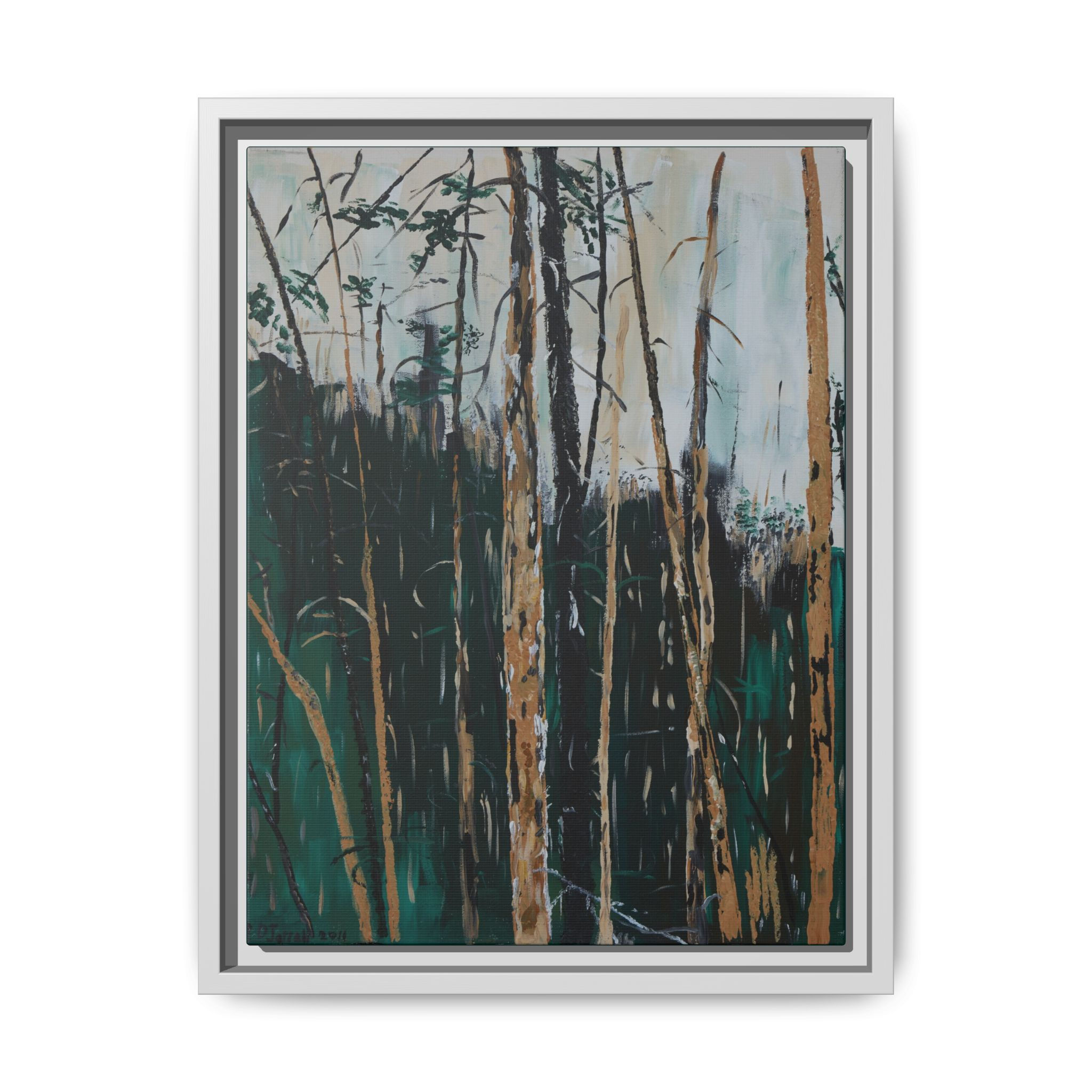 "Burnt Timber" - Framed Matte Canvas Wall Art