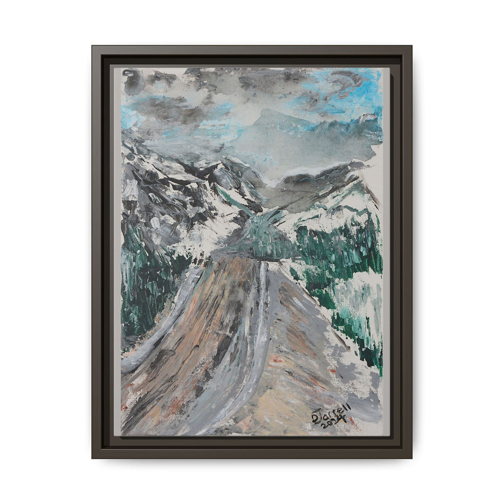 Thumbnail: "Moody Summit" - Framed Matte Canvas Wall Art