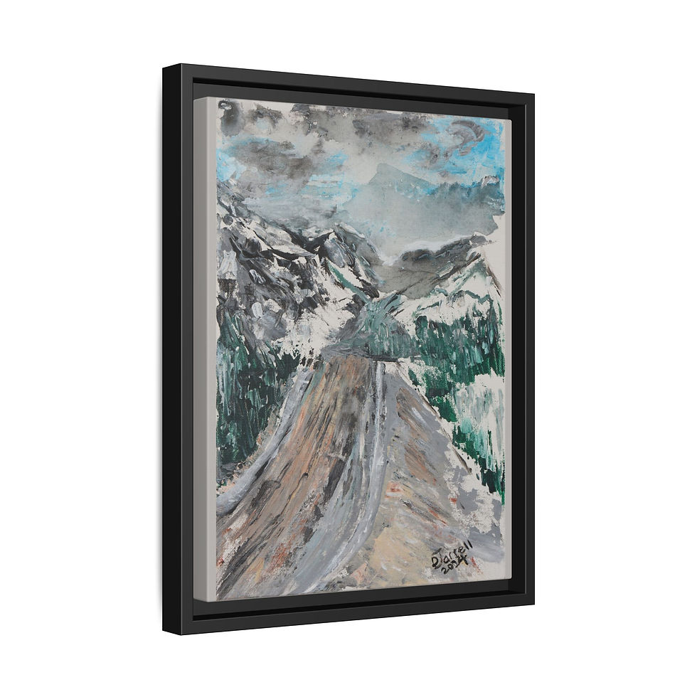 Thumbnail: "Moody Summit" - Framed Matte Canvas Wall Art