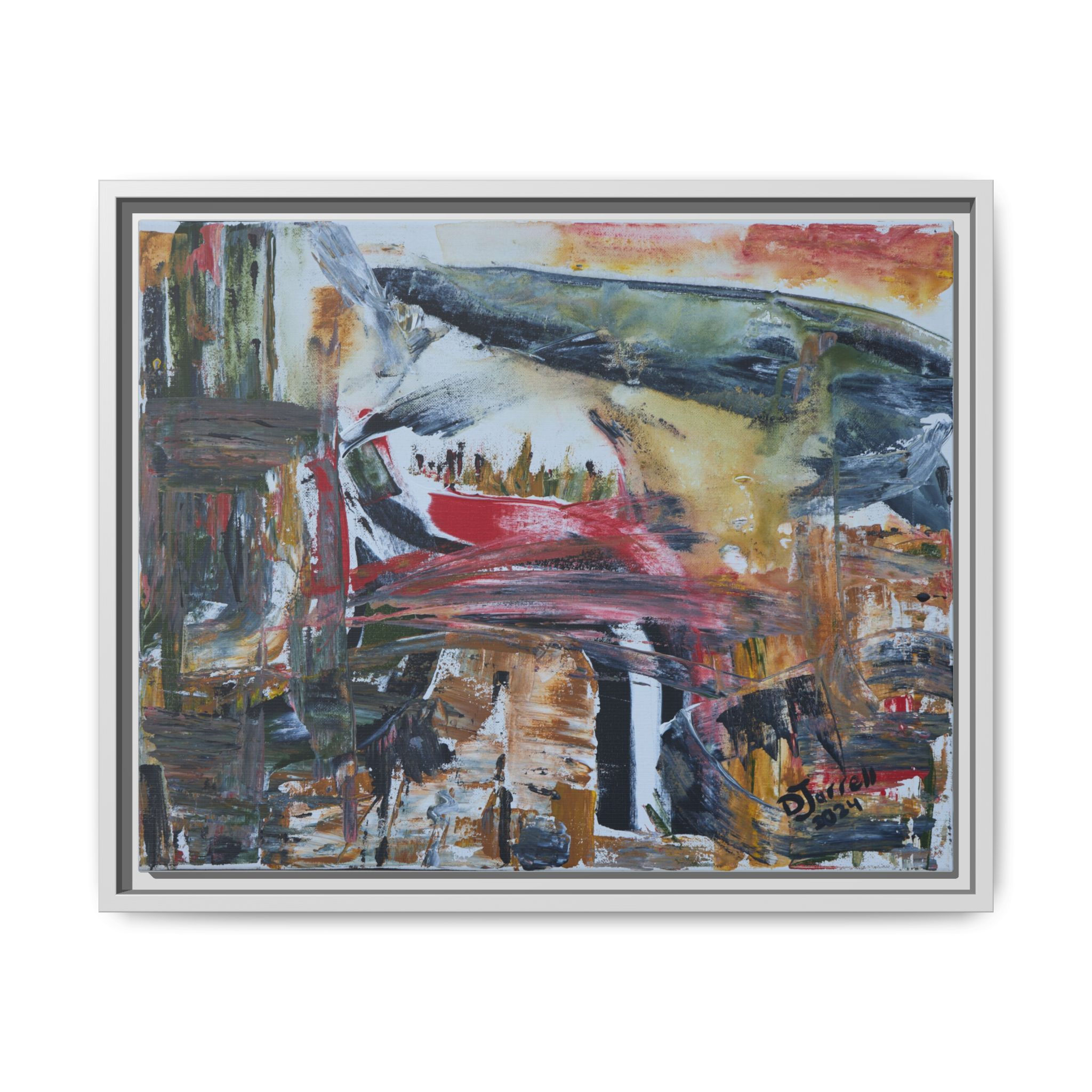"Sharknado vs Jonathan Livingston Seagull" - Framed Matte Canvas Wall Art