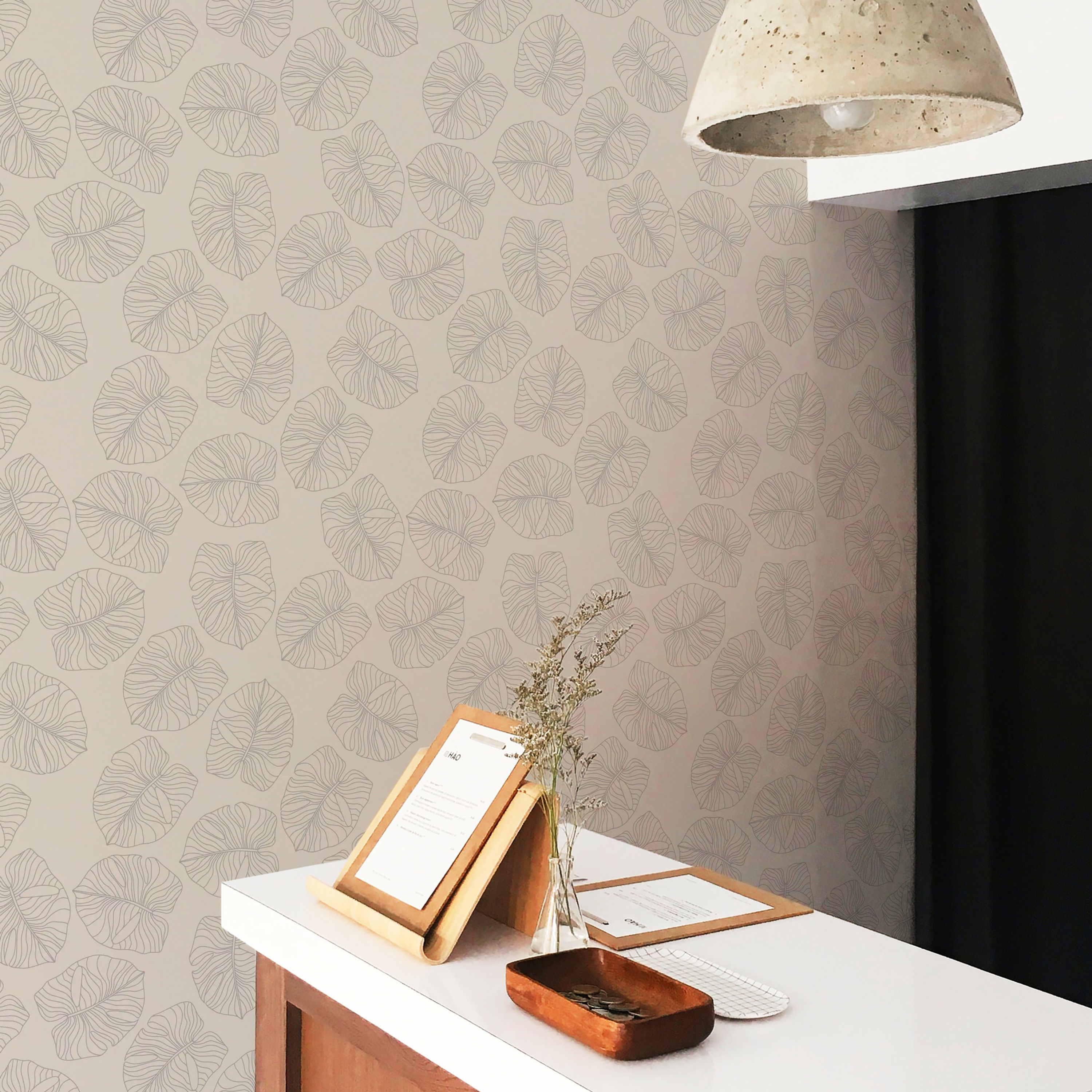 Neutral Leaf Peel and Stick Wallpaper