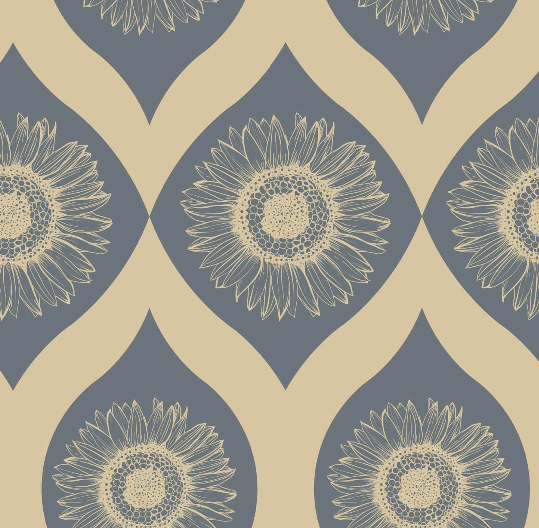 Vintage Sunflower Peel and Stick Wallpaper