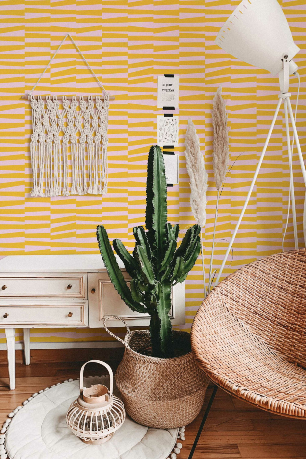 Groovy Pink Fusion Peel and Stick Wallpaper