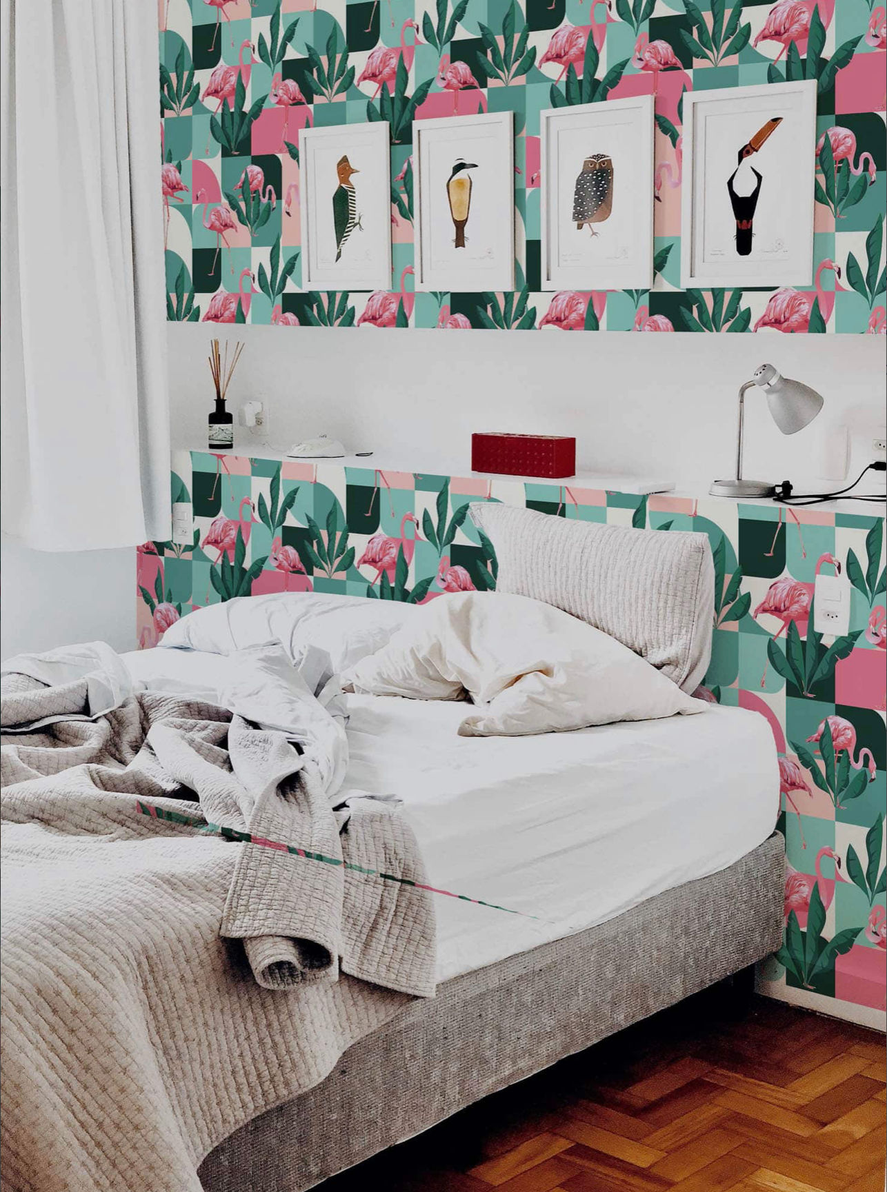 Midcentury Flamingo Peel and Stick Wallpaper