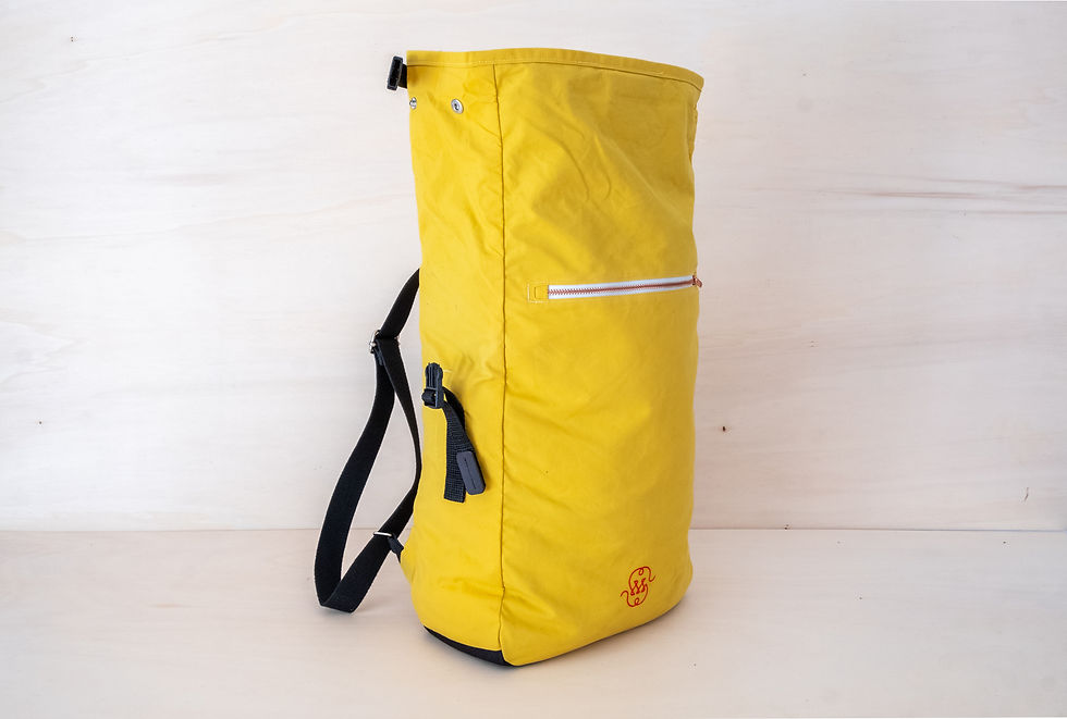 Miniature : Ouverture du sac à dos SeptemberMay Viggo en tissu jaune