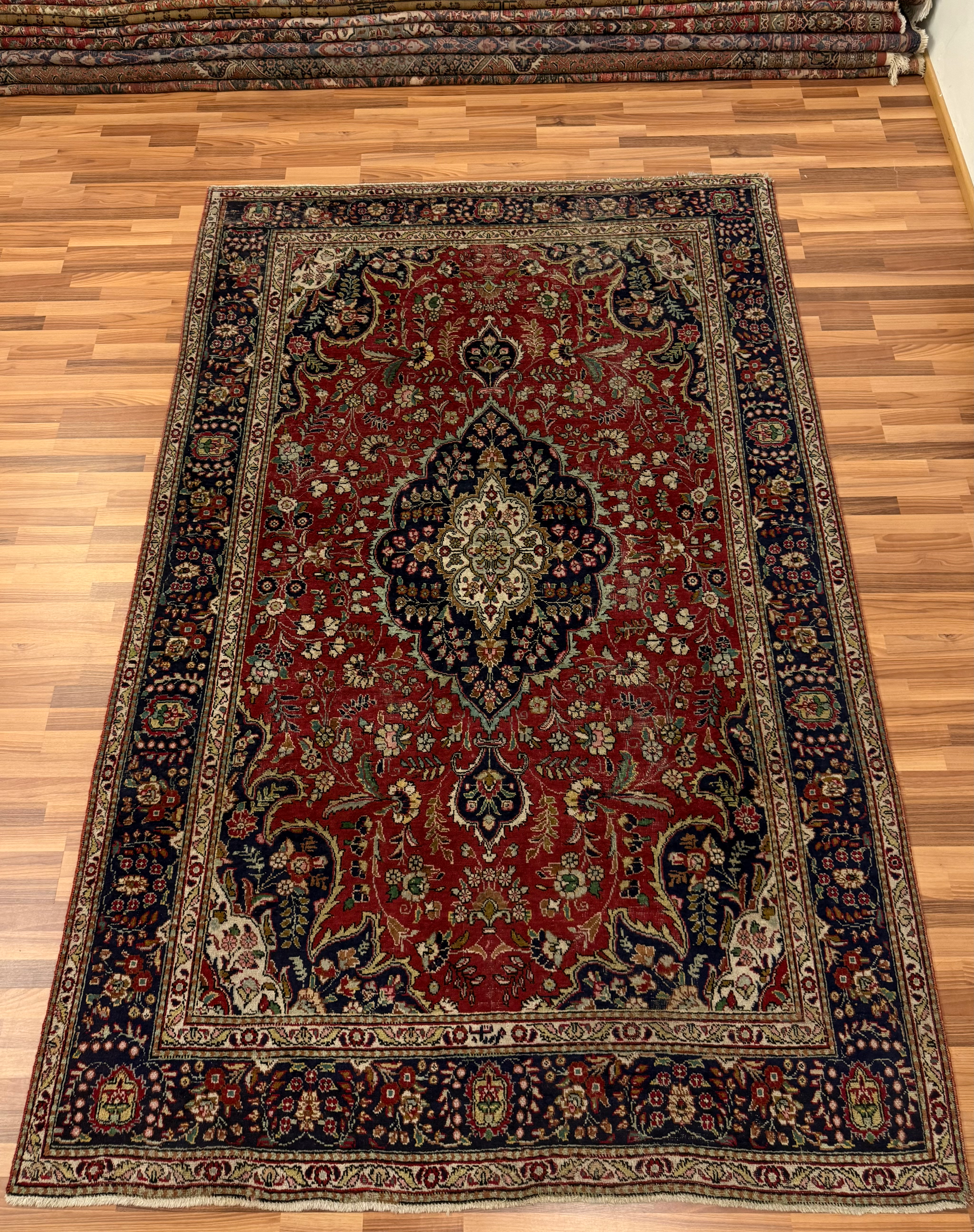 Käsinsolmittu vintage Persialainen matto 310*202