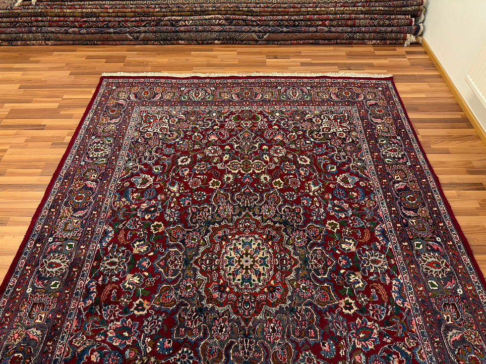 Pikkukuva: Upea käsinsolmittu Persialainen Mashad matto 356*249