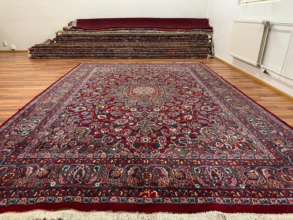 Pikkukuva: Upea käsinsolmittu Persialainen Mashad matto 356*249